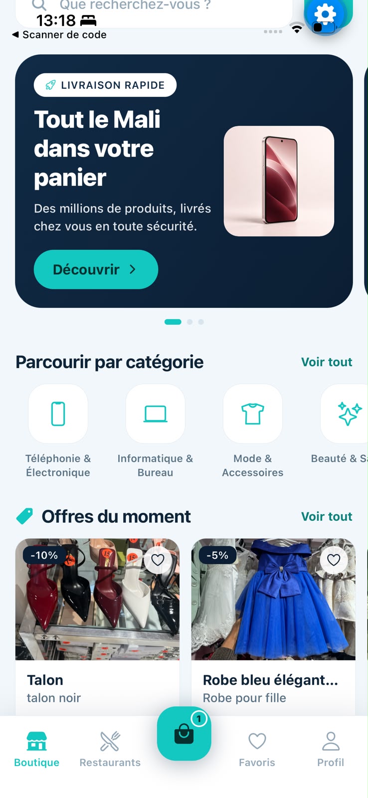 Accueil — les boutiques de Bamako dans votre poche